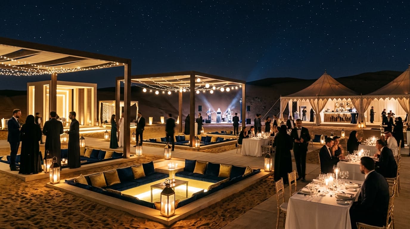 Private gala dinner setting organised by Focus Events